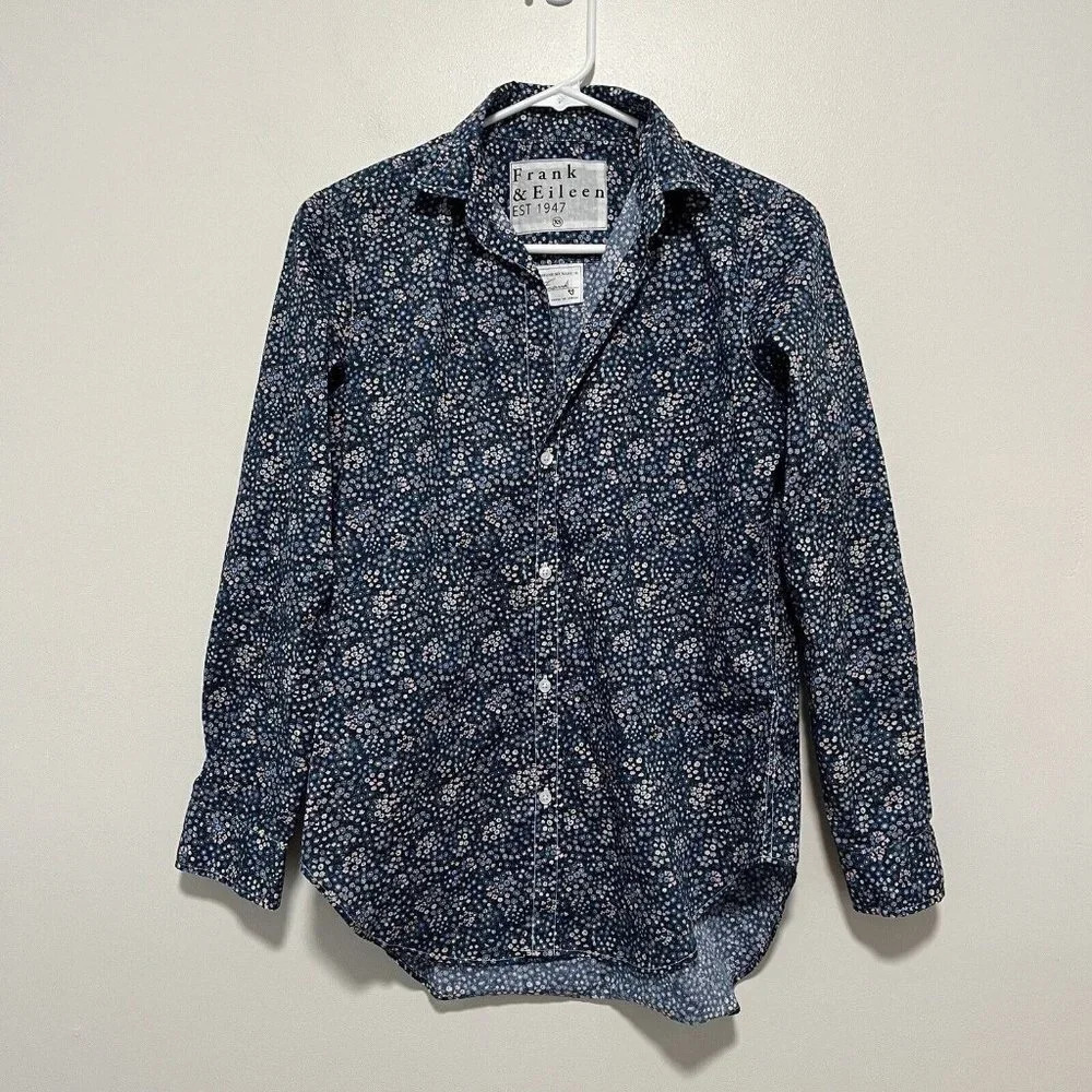 Frank & Eileen‎ Frank Blue Floral Classic Button Up Shirt Size XS